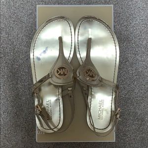 Michael Kors Capri Thong Sandal in Gold